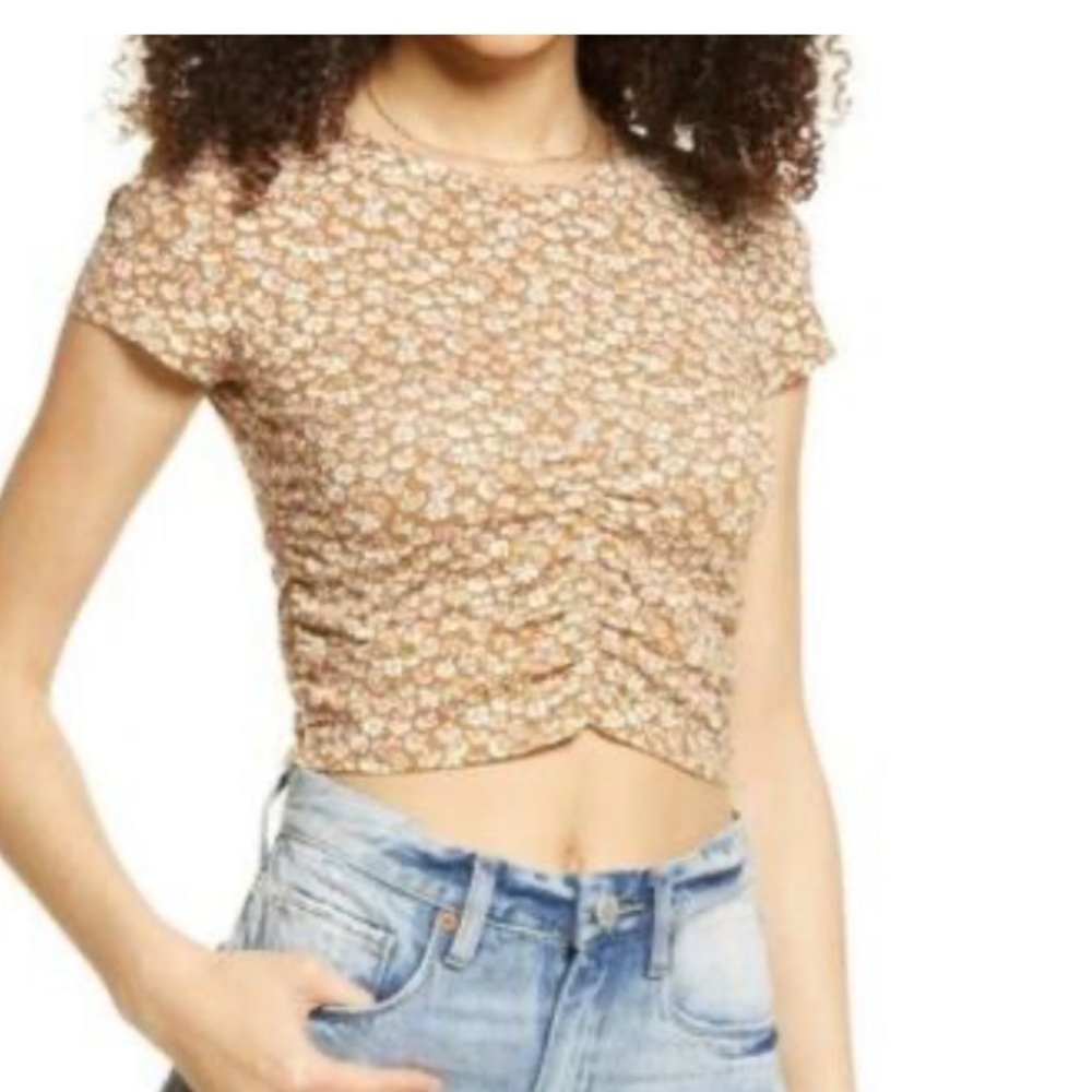 New BP Crop Mushroom Print Tee Small